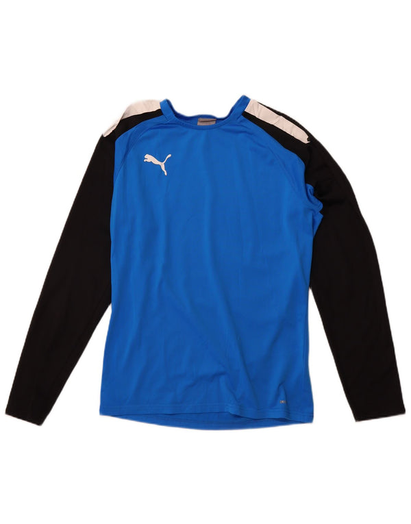 Maglia Puma da uomo a maniche lunghe piccola blu in poliestere color block