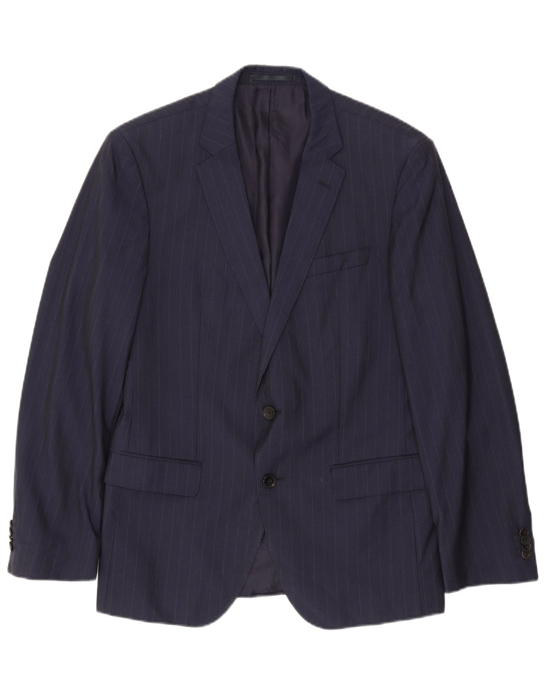 Giacca blazer da uomo a 2 bottoni Hugo Boss EU 50 grande gessato blu navy