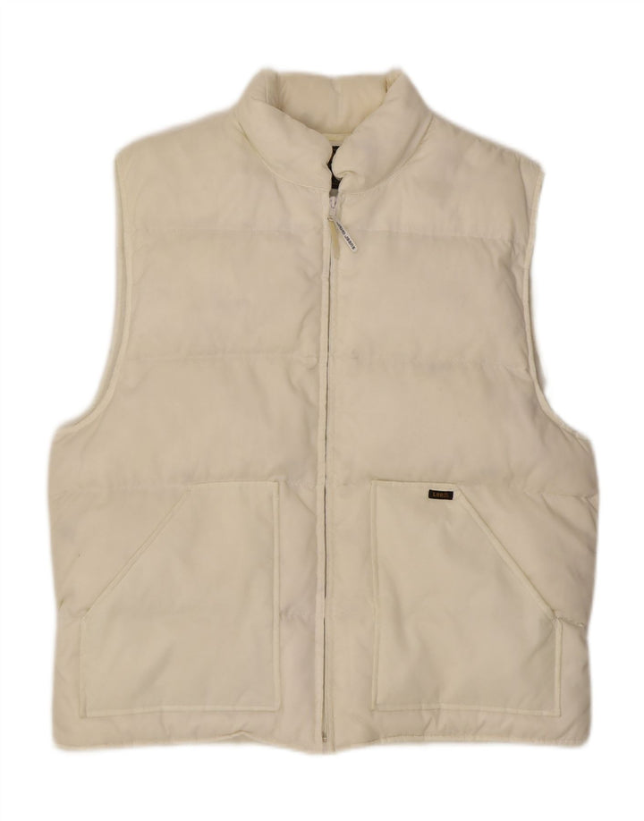 LEE Mens Padded Gilet UK 42 XL White Nylon Vintage Lee and Second-Hand Lee from Messina Hembry 