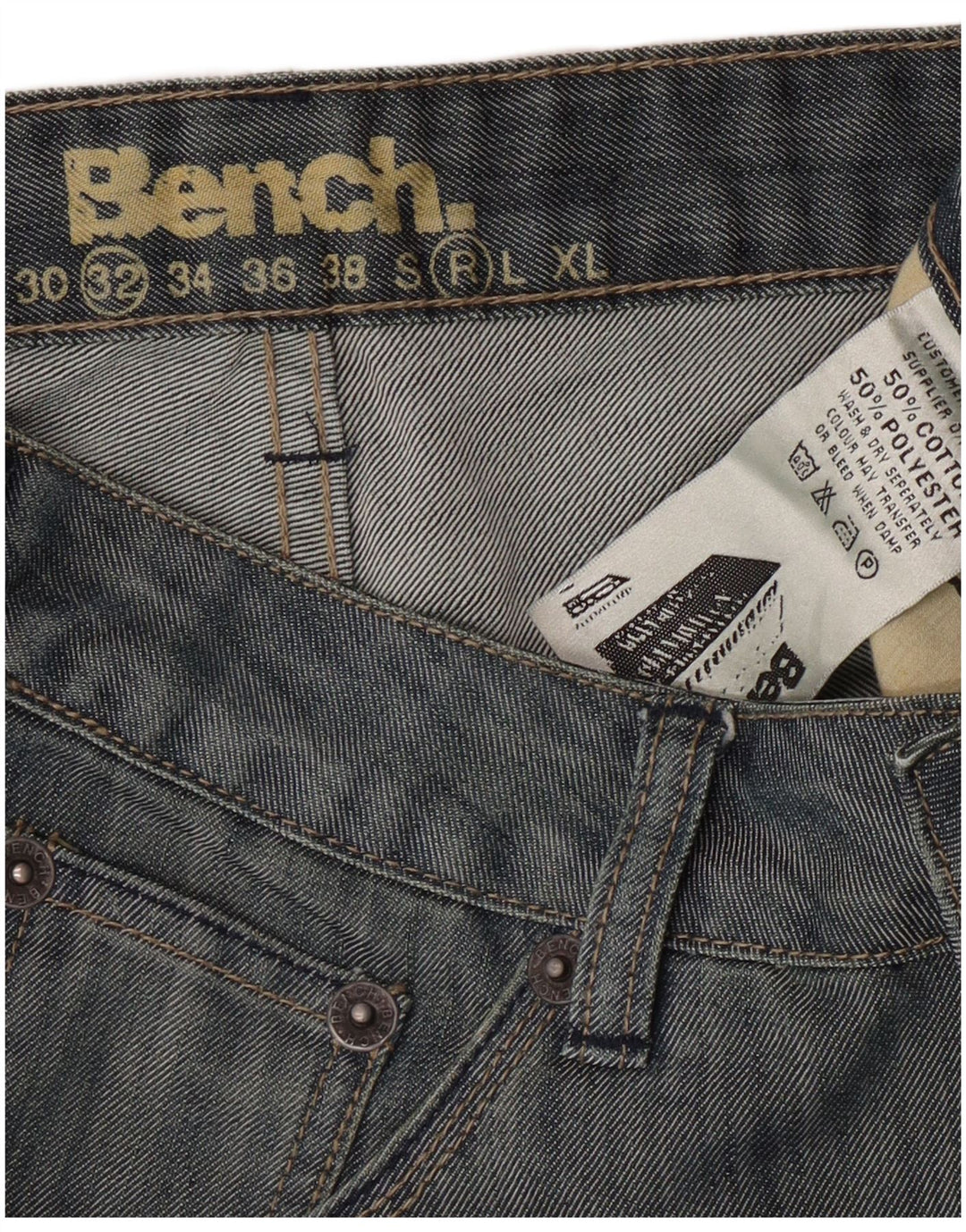 Jeans bootcut da uomo vestibilità regolare BENCH W32 L31 cotone blu