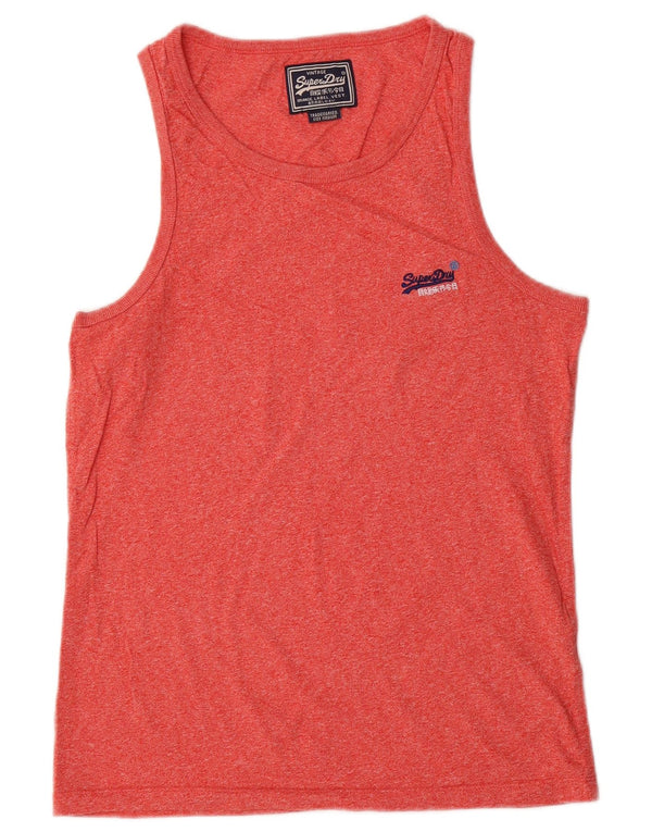 Canotta da uomo Superdry in cotone chiazzato rosso medio