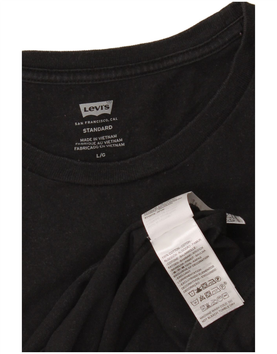 T-shirt standard da uomo Levi's Top grande in cotone nero