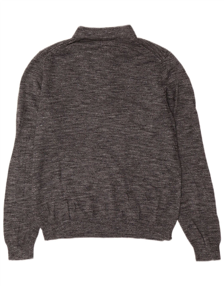 Maglione da uomo Marks & Spencer con collo alto, piccolo cotone chiazzato grigio