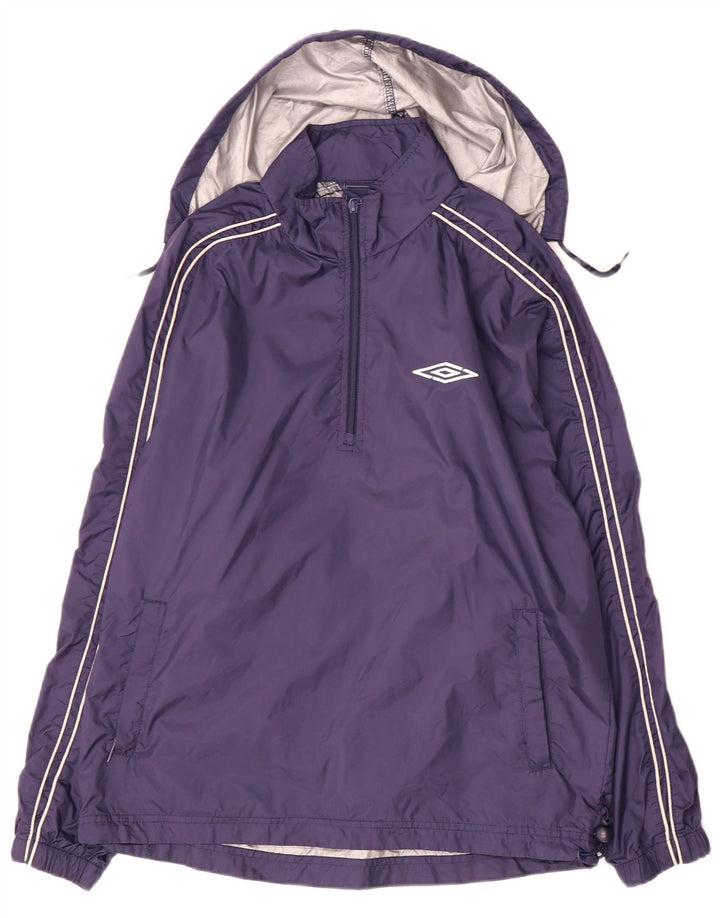 Giacca antipioggia con cappuccio pullover da bambino Umbro 12-13 anni XL nylon blu navy