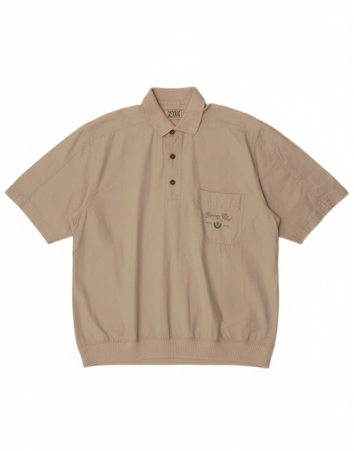Camicia pullover a maniche corte da uomo Donny & Max beige medio