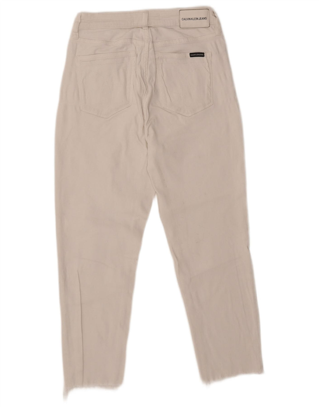 CALVIN KLEIN Jeans cropped da donna W30 L24 cotone bianco