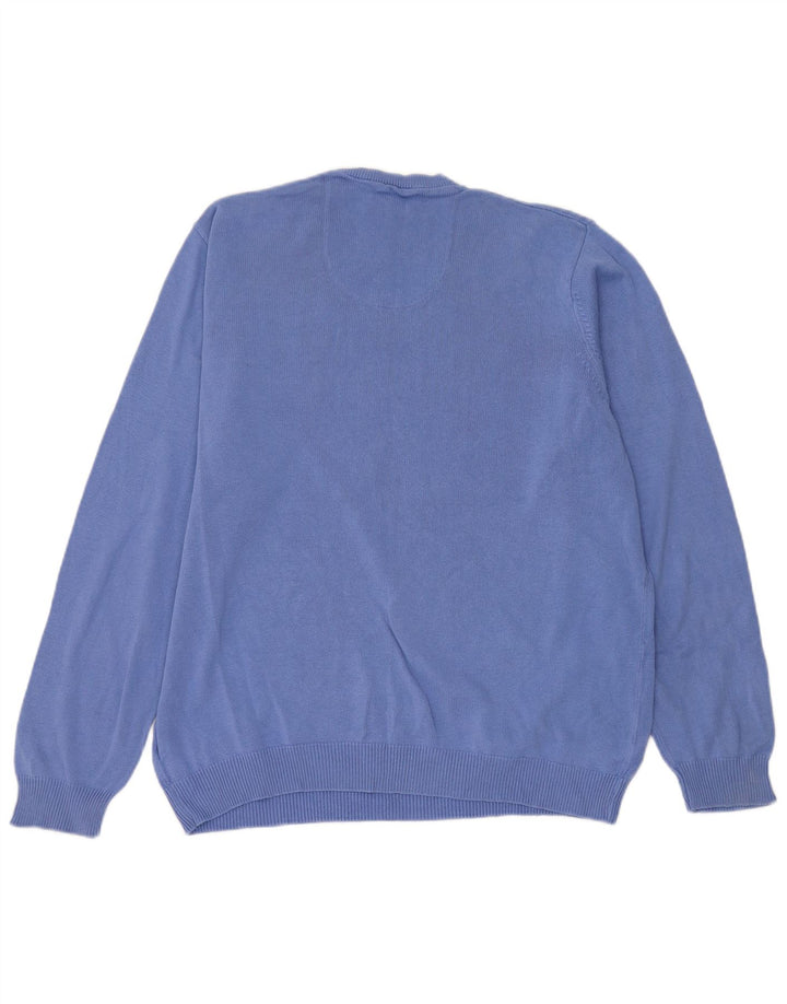 Maglione da uomo Marks & Spencer vestibilità regolare con scollo a V, grande cotone blu