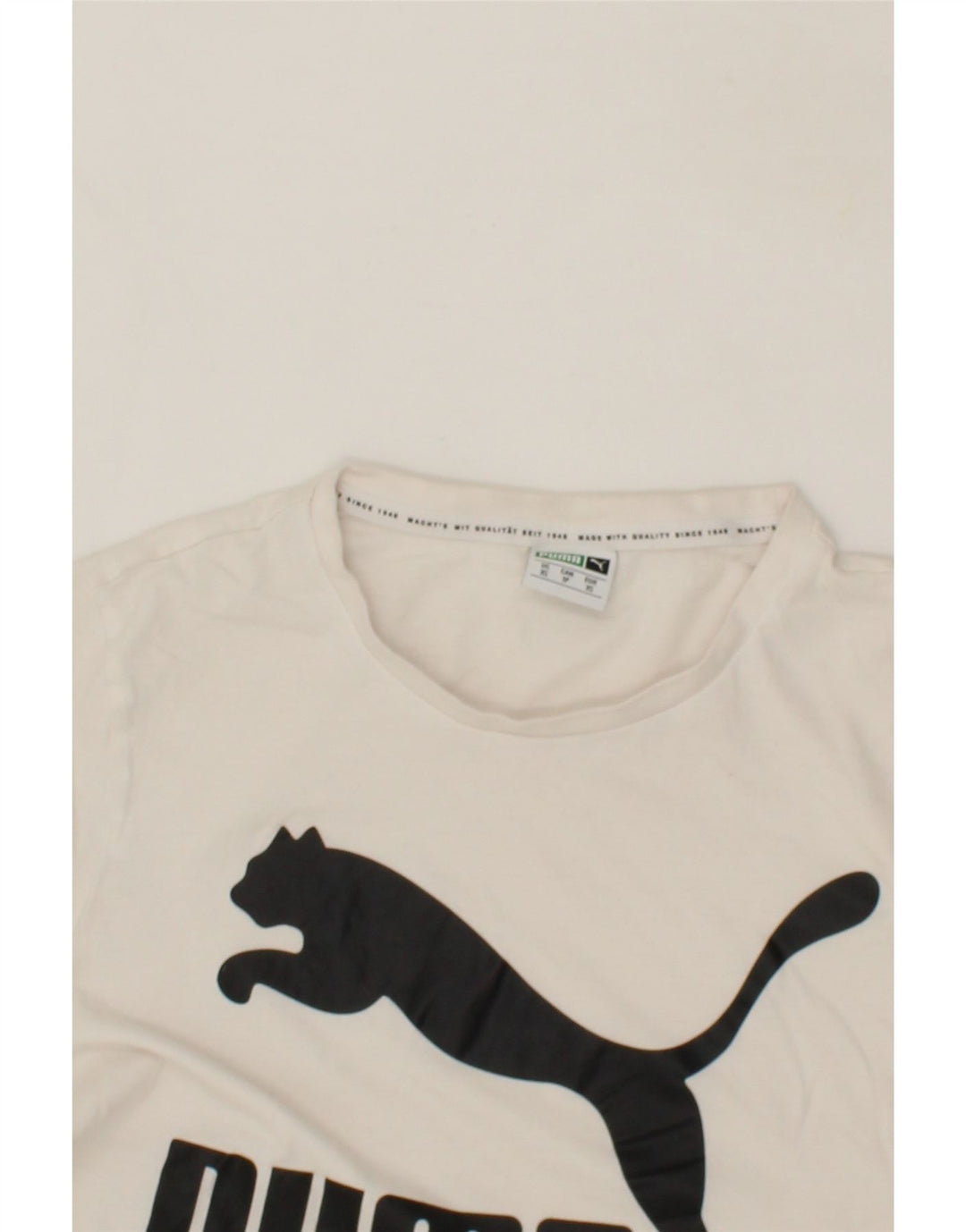 PUMA Mens Graphic T-Shirt Top XS White Cotton Vintage Puma and Second-Hand Puma from Messina Hembry 