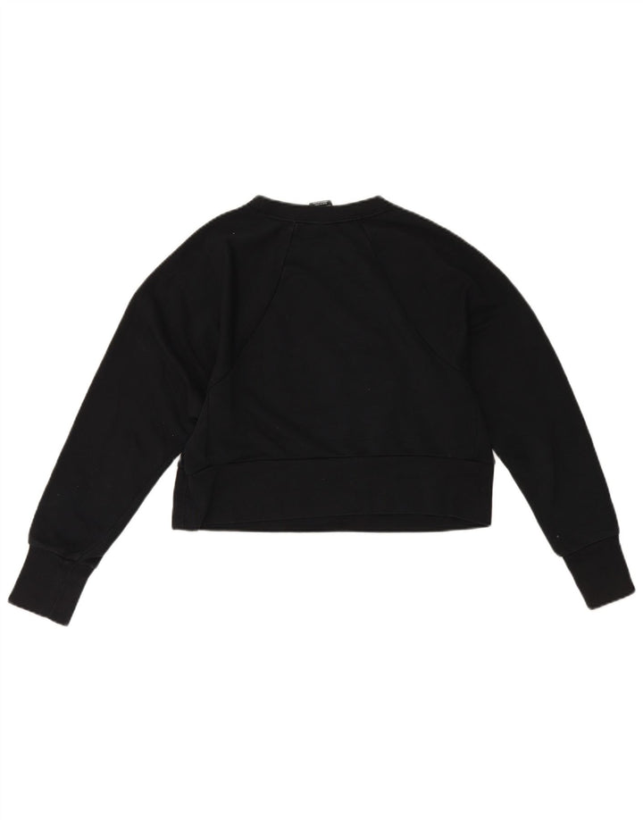 Felpa corta da donna Nike Dri Fit Crop Jumper UK 6 XS poliestere nero