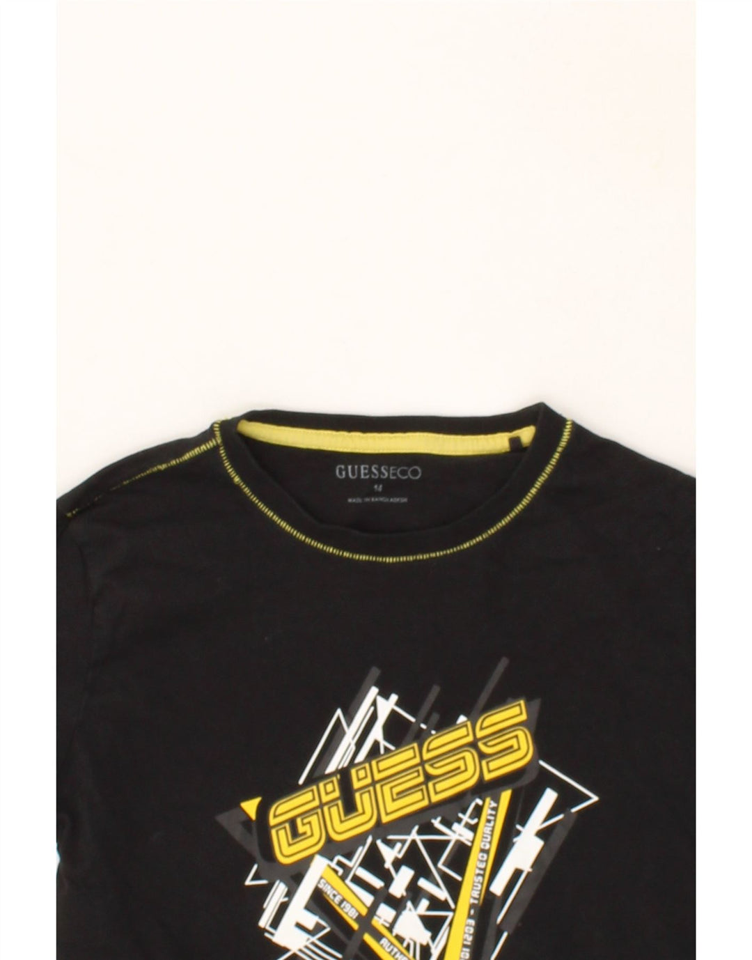 GUESS Boys Graphic Top Long Sleeve 13-14 Years Black Cotton Vintage Guess and Second-Hand Guess from Messina Hembry 