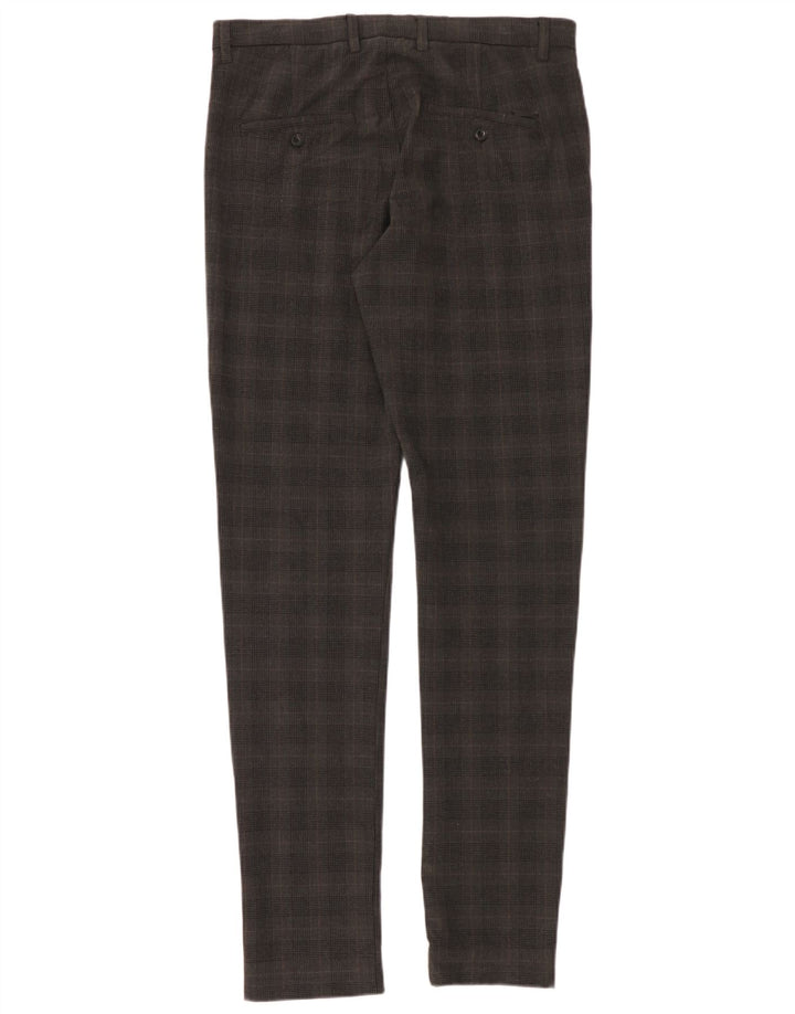 Pantaloni chino slim Marco da uomo Jack & Jones W33 L36 poliestere a quadri grigi