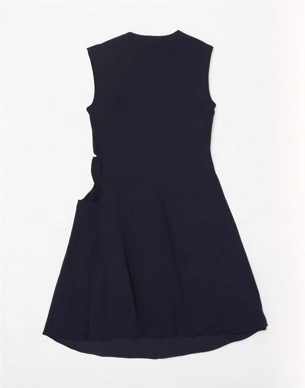 Max&Co. Womens Sleeveless A-Line Dress UK 14 Large Navy Blue Polyamide