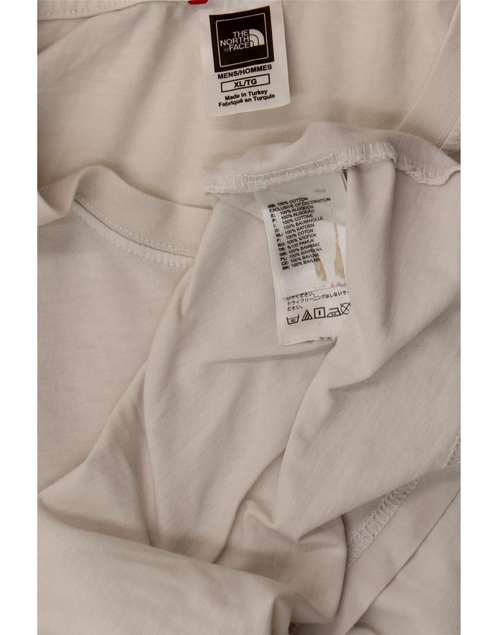 THE NORTH FACE T-shirt grafica da uomo Top XL in cotone bianco sporco