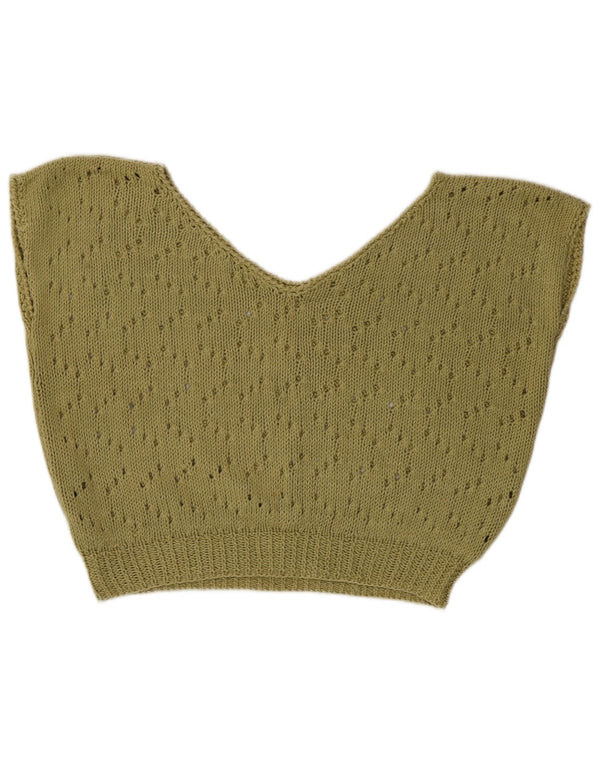 Canotta vintage da donna, vestibilità ampia, corta, UK 14, grande verde