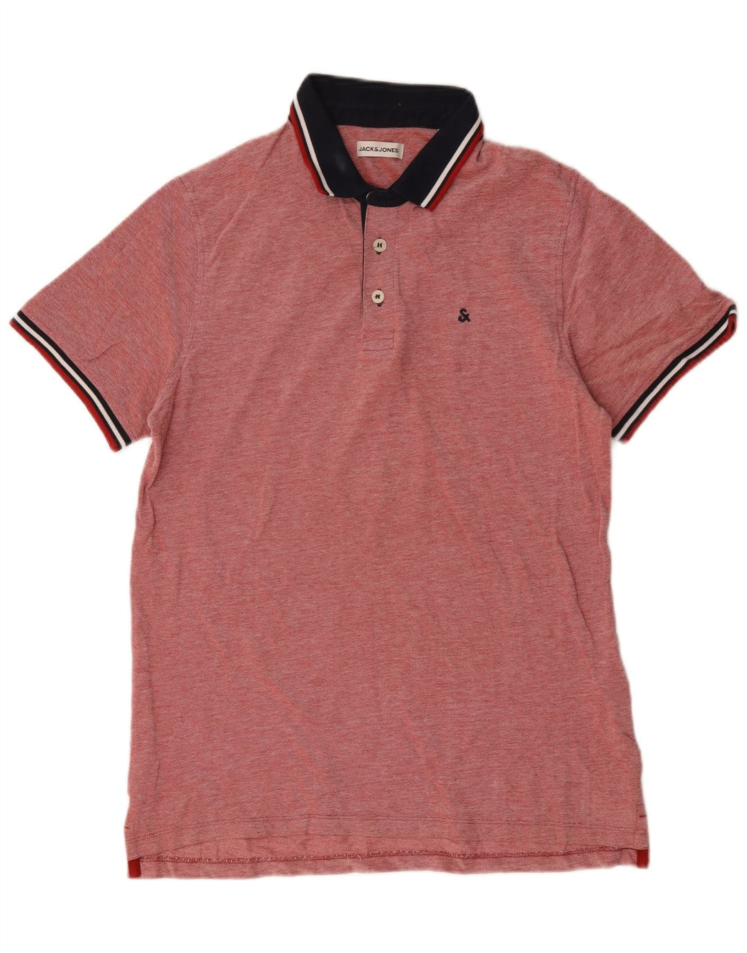 Polo da uomo Jack & Jones grande rossa in cotone color block