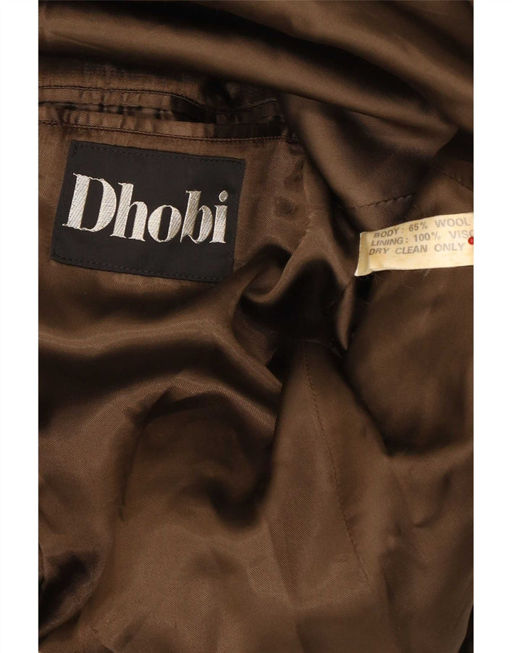 Cappotto doppiopetto da uomo Dhobi UK 38 Lana kaki media