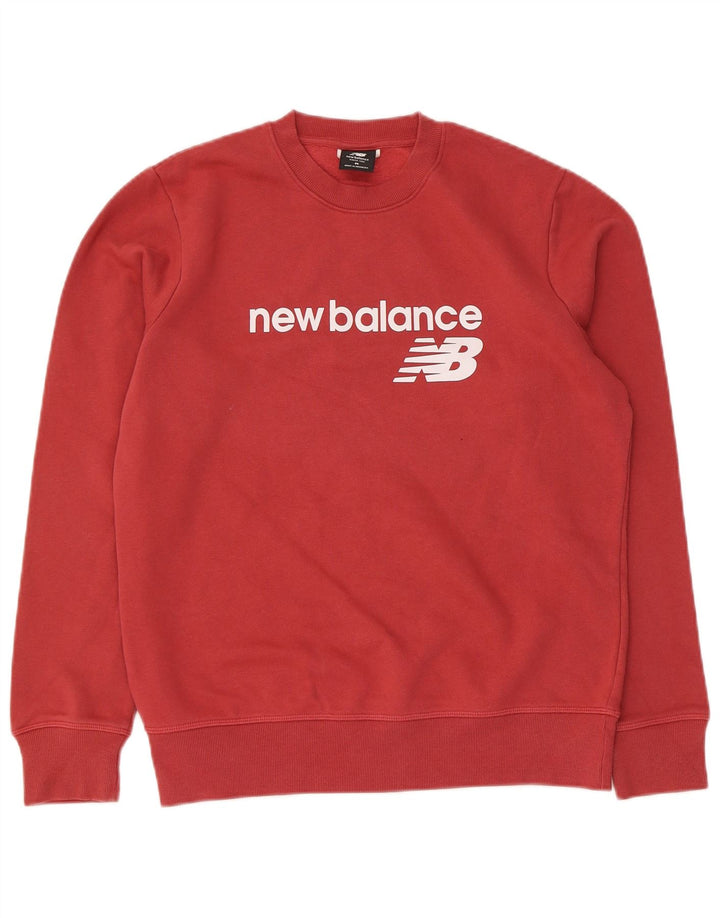 Felpa grafica da donna New Balance Maglione UK 14 Medium Rosso