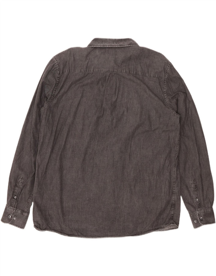 WRANGLER Mens Regular Fit Denim Shirt 2XL Grey Cotton