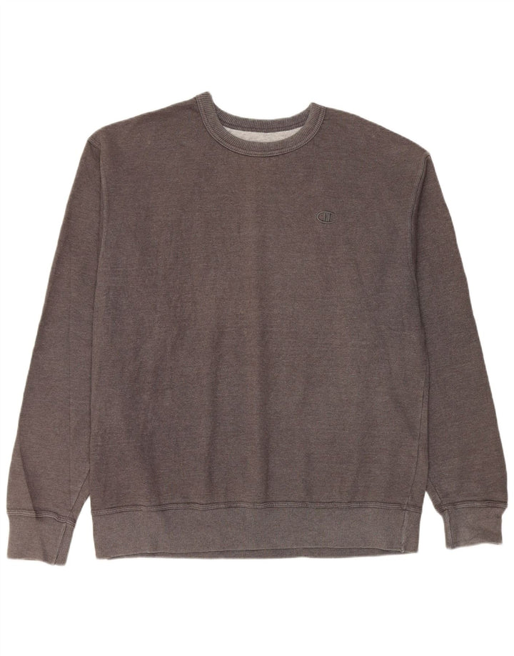 Felpa da uomo Champion Maglione grande in cotone grigio
