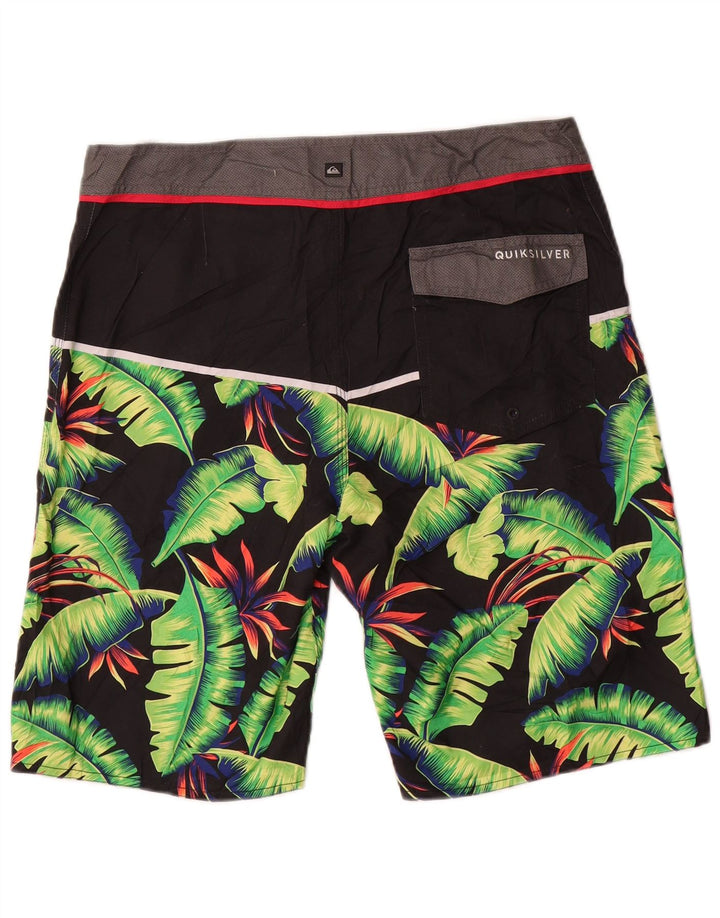 Pantaloncini da bagno da uomo Quiksilver, poliestere floreale nero medio