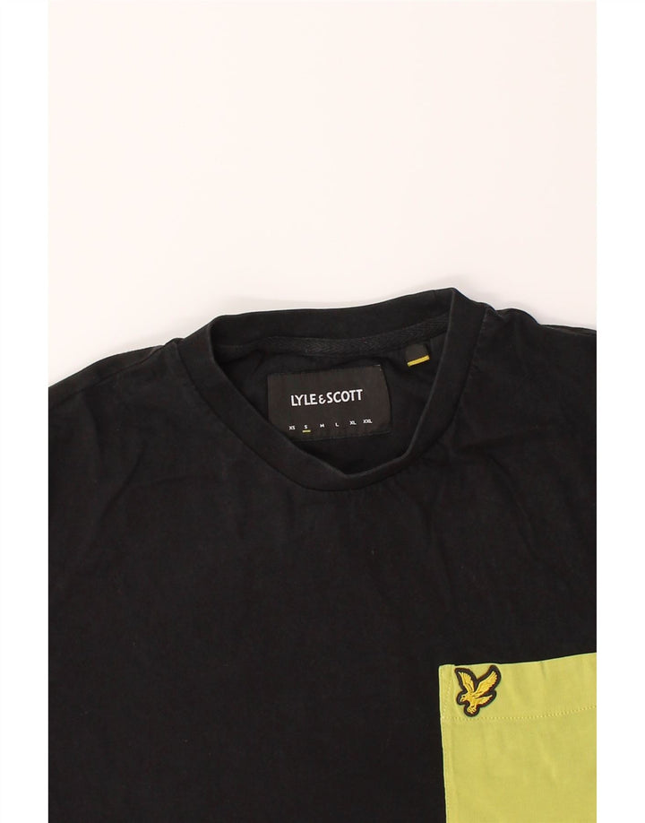 LYLE & SCOTT Mens T-Shirt Top Small Black Cotton Vintage Lyle & Scott and Second-Hand Lyle & Scott from Messina Hembry 