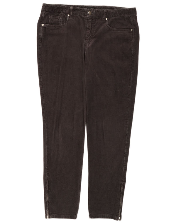 THE WHITE COMPANY Pantaloni slim da donna in velluto a coste UK 14 Large W34 L29 Grigio