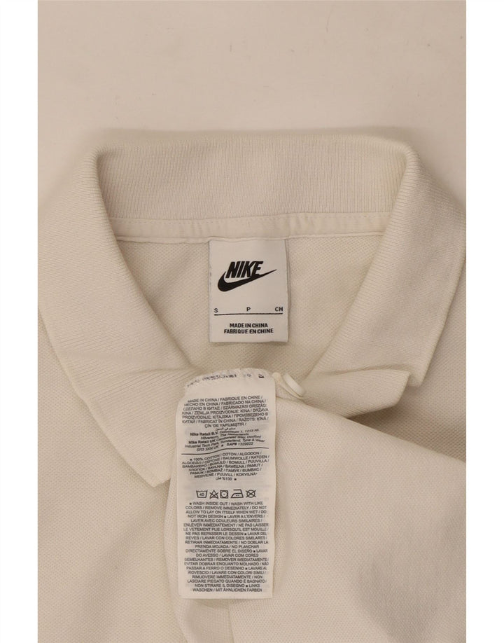 Polo Nike da uomo piccola in cotone bianco