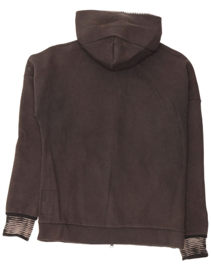 Maglione con cappuccio e zip da uomo ADIDAS in cotone nero medio