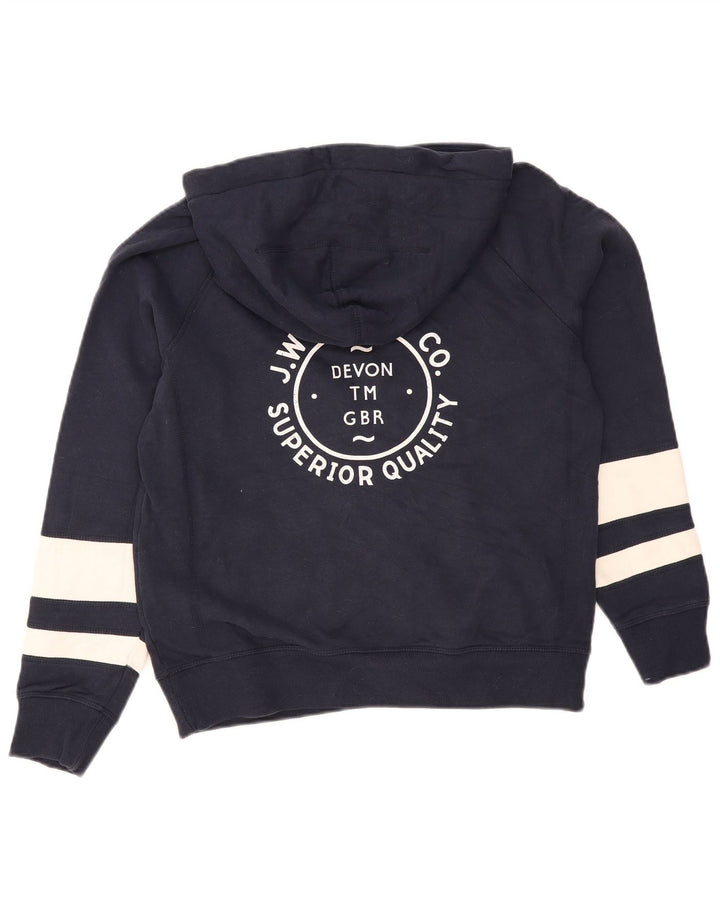 Maglione con cappuccio grafico da donna Jack Wills Devon UK 10 piccolo blu navy