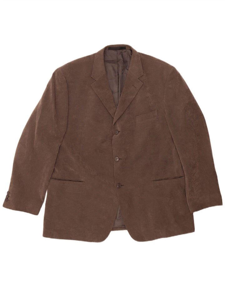 Giacca blazer a 3 bottoni Marks & Spencer da uomo UK 46 XL poliestere grigio