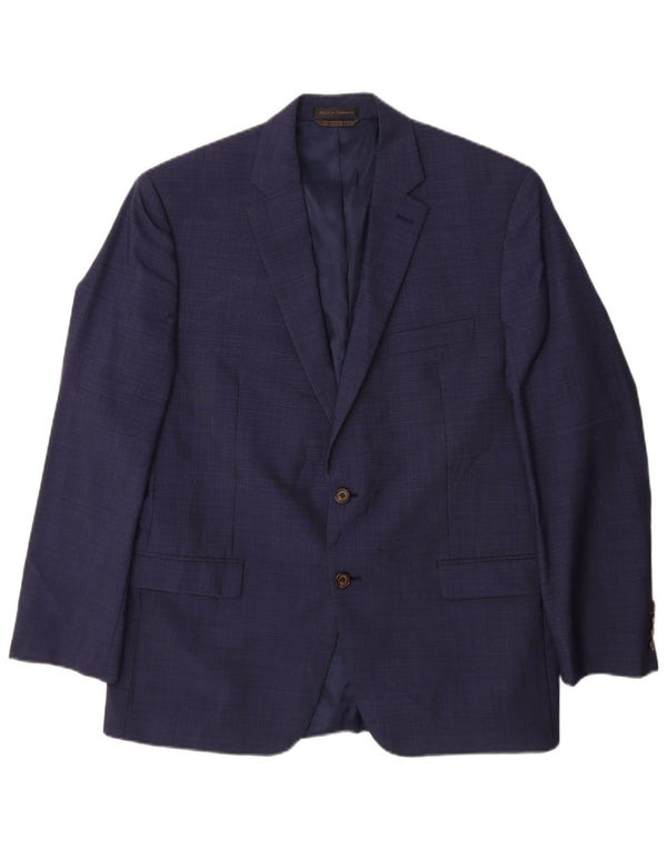 RALPH LAUREN Giacca blazer da uomo a 2 bottoni UK 42 XL Lana blu navy