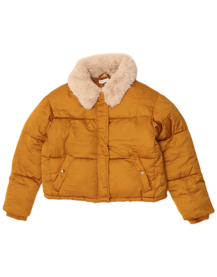 Topshop Giacca imbottita oversize corta da donna UK 10 Small Poliestere giallo