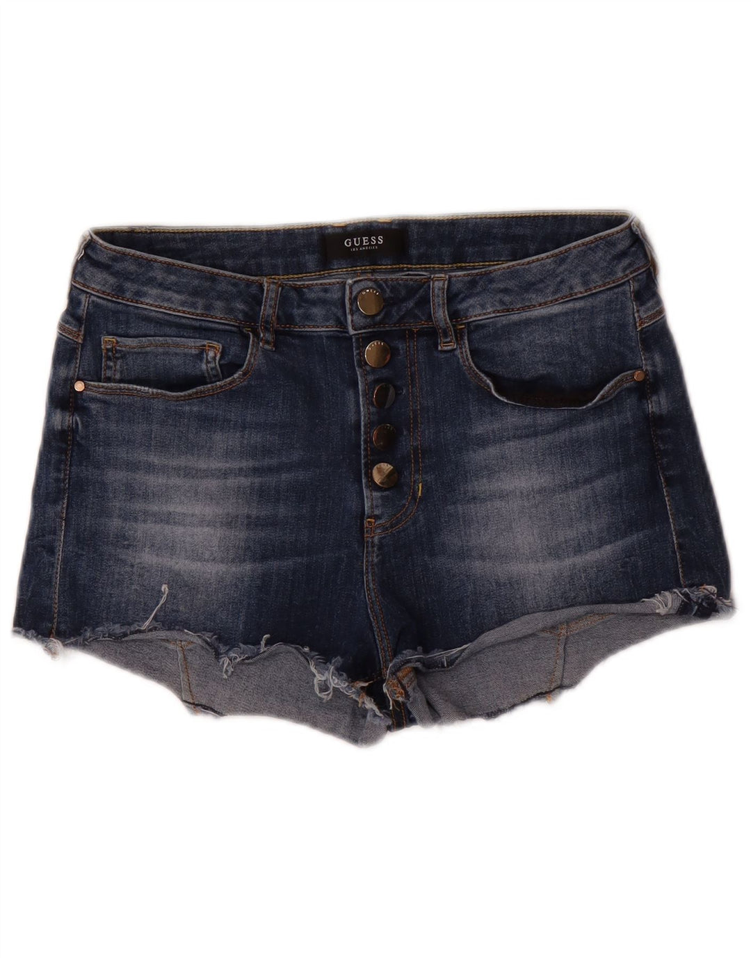 GUESS Womens Distressed Denim Shorts W29 Medium  Navy Blue Cotton