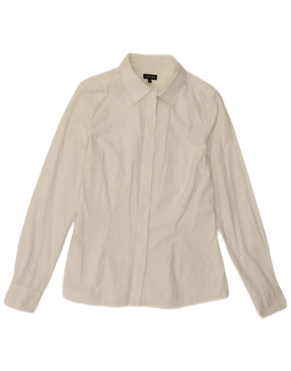 JAEGER Womens Shirt UK 10 Small  White Cotton