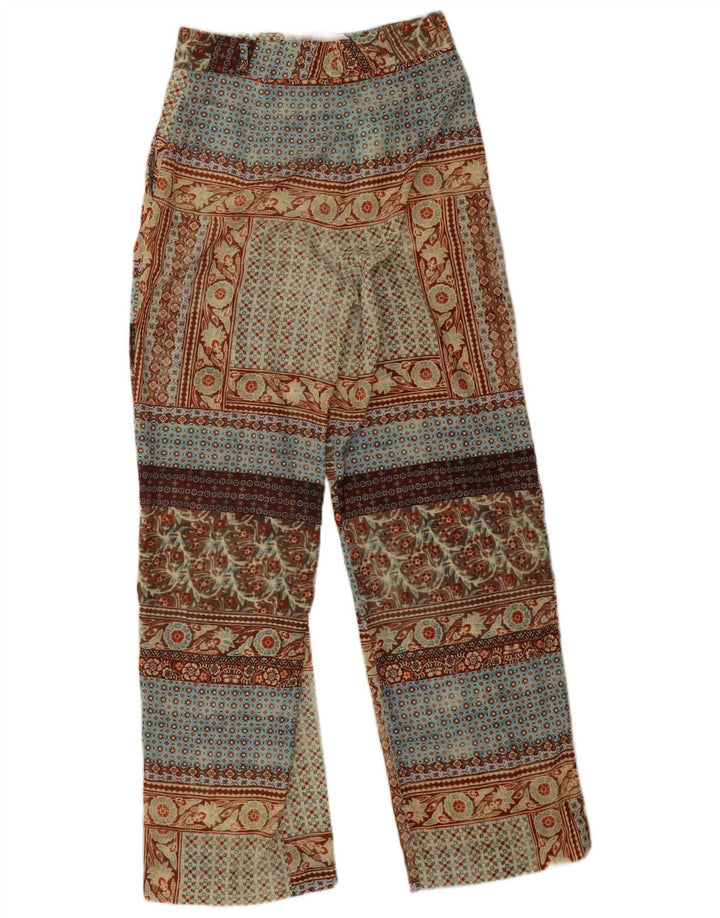 Pantaloni dritti a vita alta da donna Zara piccoli W28 L31 patchwork beige