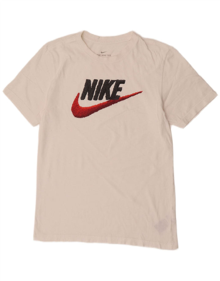 T-shirt grafica da uomo Nike Top Small in cotone bianco