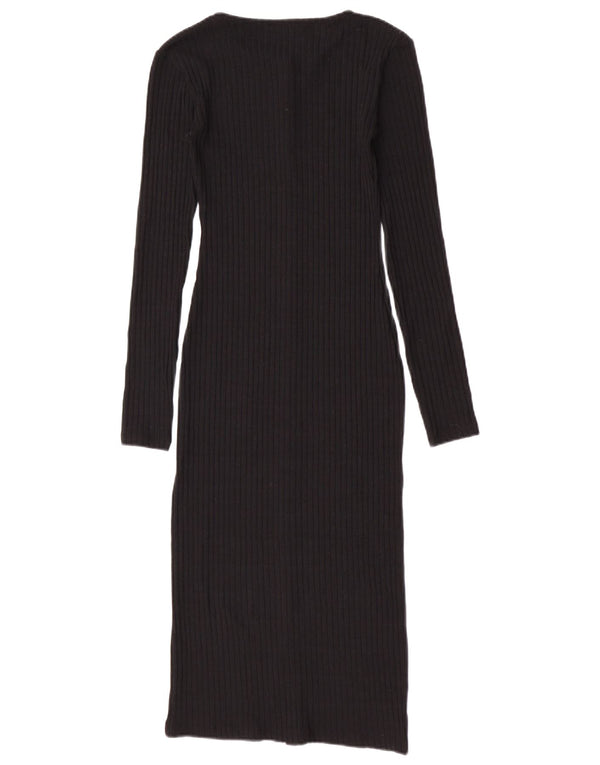 Maglione cardigan lungo da donna Zara UK 8 piccolo poliestere nero