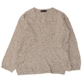 Maglione maglione con scollo a V da donna Marks & Spencer UK 10 piccolo grigio chiazzato
