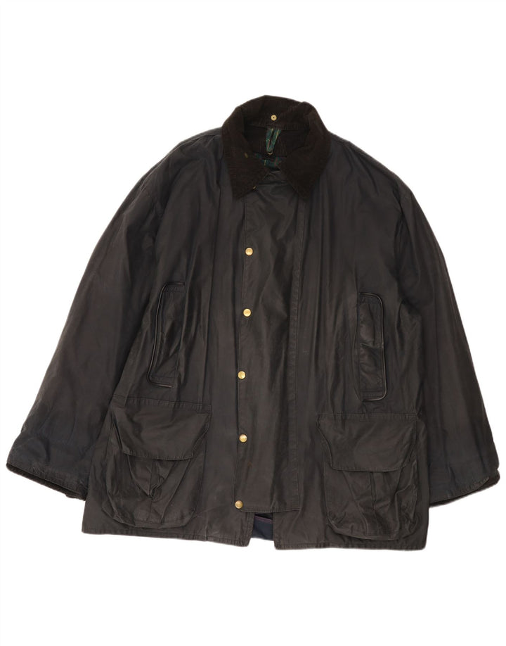 Giacca da uomo in cotone cerato Fermoy UK 42 XL Blu Navy