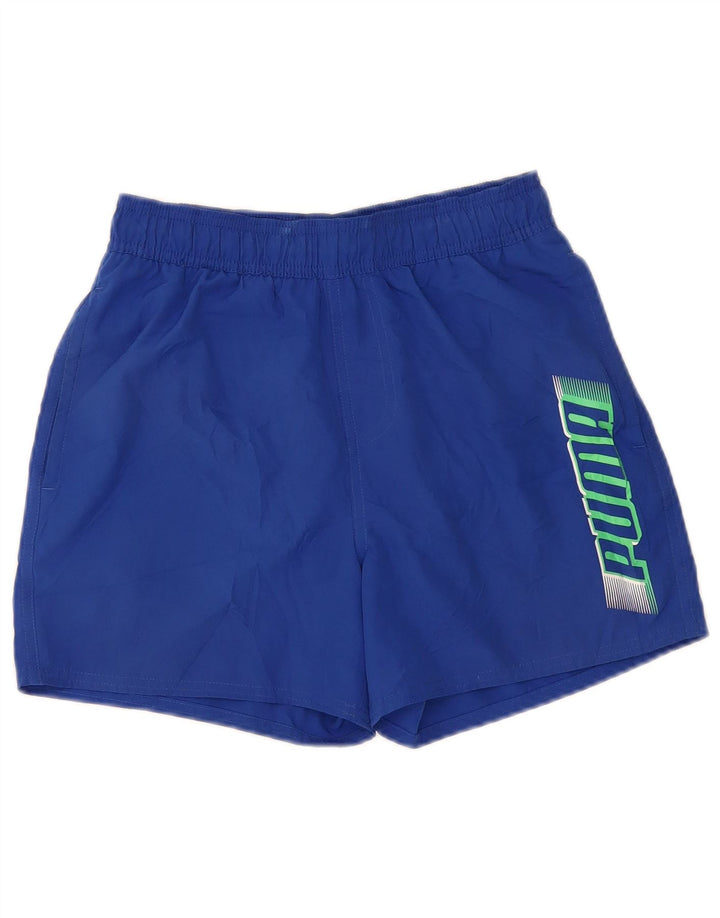 PUMA Mens Graphic Sport Shorts XS Blue Polyester