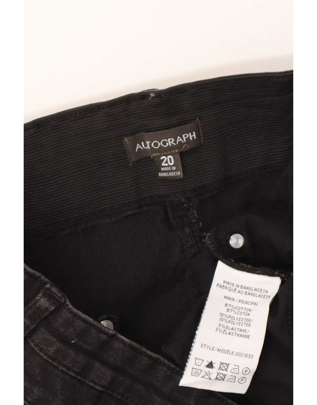 Jeans slim autografati da donna Marks & Spencer UK 20 2XL W38 L27 Grigio