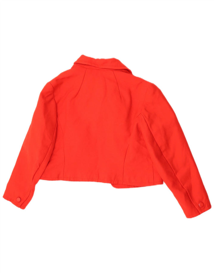 Giacca Bolero vintage da donna UK 14 lana vergine rossa media