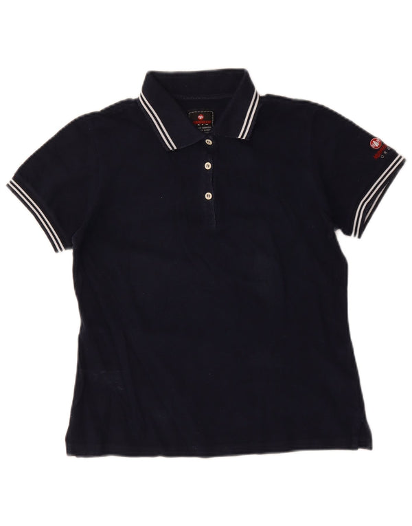Polo da donna Murphy & Nye UK 10 piccola in cotone blu navy