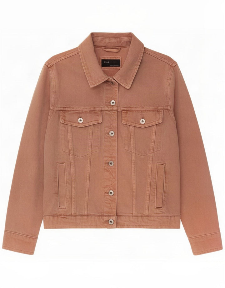 Giacca in denim da donna Marks & Spencer UK 18 XL cotone rosa