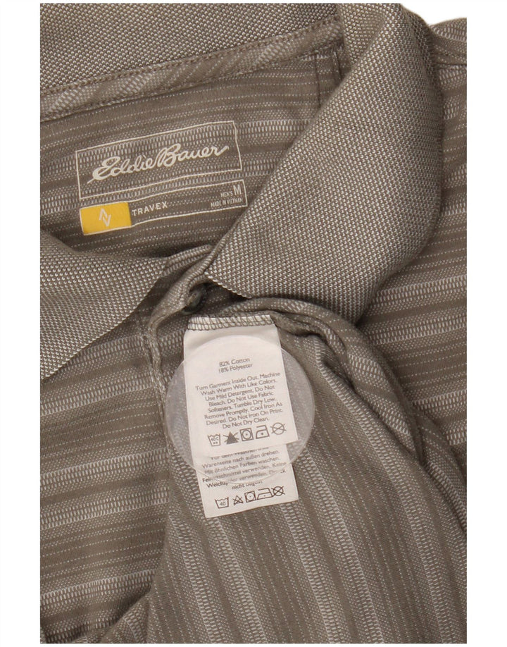 Polo da uomo EDDIE BAUER in cotone a righe grigio medio
