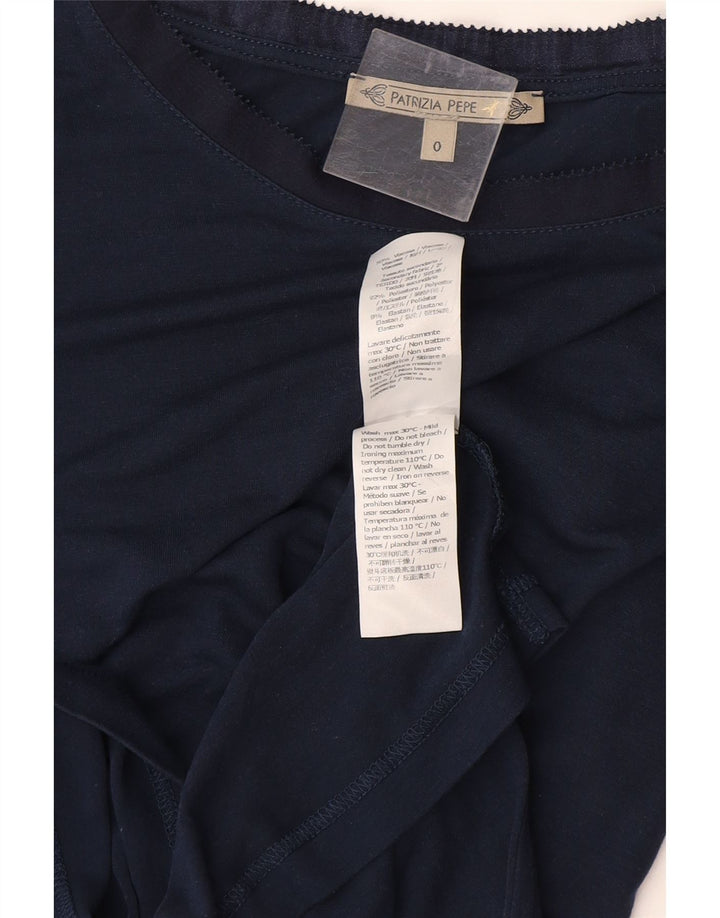 PATRIZIA PEPE T-shirt oversize da donna Top US 0 XS blu navy in viscosa
