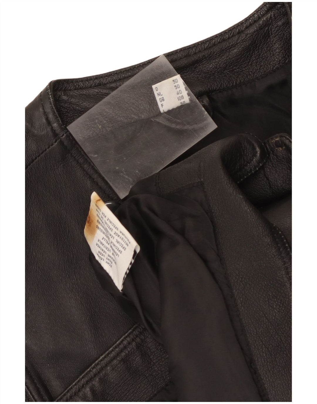 Gilet in pelle da uomo vintage in pelle nera media