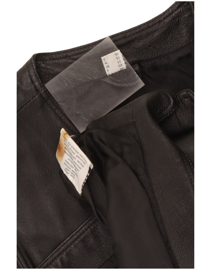 Gilet in pelle da uomo vintage in pelle nera media