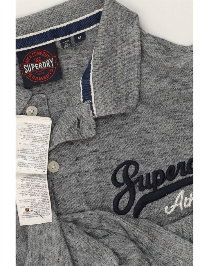 Polo grafica da uomo Superdry in cotone mélange grigio medio