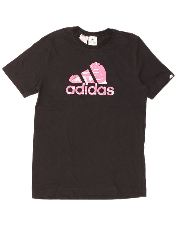 T-shirt grafica ADIDAS per bambina 13-14 anni in cotone nero